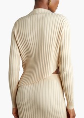 Stella McCartney Lingerie - Asymmetric ribbed cotton sweater - White - IT 34