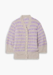 Stella McCartney Lingerie - Brushed jacquard-knit cardigan - Purple - IT 44