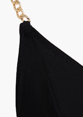Stella McCartney Lingerie - Chain-embellished stretch-jersey triangle bra - Black - S