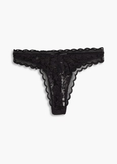 Stella McCartney Lingerie - Corded lace mid-rise thong - Black - S