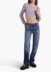 Stella McCartney Lingerie - Cropped brushed jacquard-knit sweater - Purple - IT 40