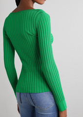 Stella McCartney Lingerie - Ring-embellished ribbed-knit top - Green - IT 40