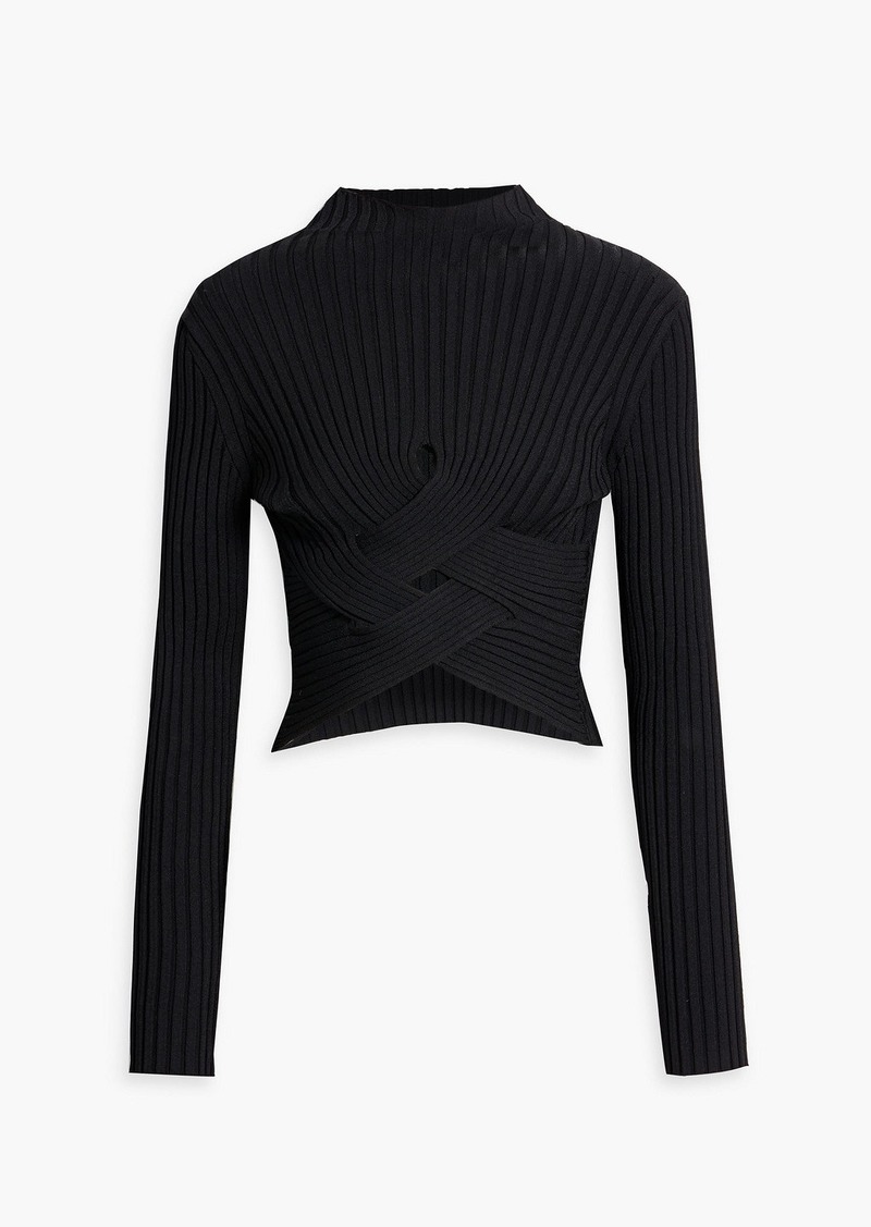 Stella McCartney Lingerie - Cutout ribbed-knit turtleneck sweater - Black - IT 44