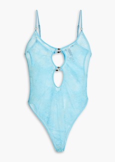 Stella McCartney Lingerie - Cutout stretch-lace bodysuit - Blue - S
