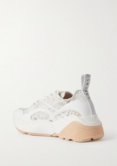 Stella McCartney Lingerie - Eclypse faux leather-trimmed lace sneakers - White - EU 35