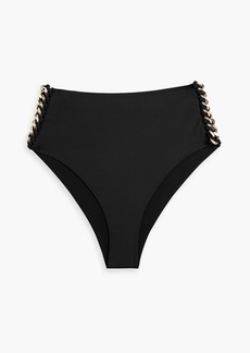 Stella McCartney Lingerie - Falabella chain-embellished high-rise bikini briefs - Black - S