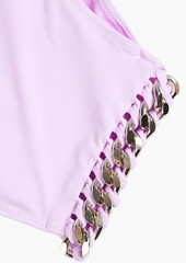 Stella McCartney Lingerie - Falabella chain-embellished high-rise bikini briefs - Purple - S