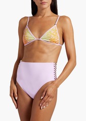 Stella McCartney Lingerie - Falabella chain-embellished high-rise bikini briefs - Purple - S