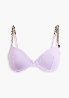 Stella McCartney Lingerie - Falabella chain-embellished underwired bikini top - Purple - S