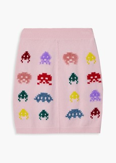 Stella McCartney Lingerie - Game On metallic intarsia-knit wool-blend mini skirt - Pink - IT 36