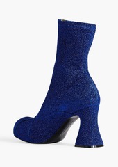 Stella McCartney Lingerie - Groove metallic stretch-knit ankle boots - Blue - EU 35