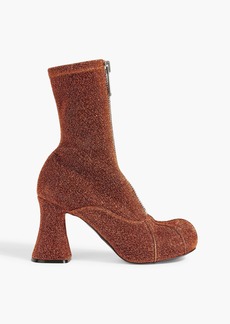 Stella McCartney Lingerie - Groove metallic stretch-knit ankle boots - Brown - EU 35