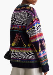 Stella McCartney Lingerie - Keep In Touch oversized jacquard-knit wool-blend sweater - Blue - IT 38