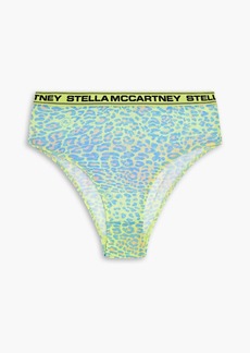 Stella McCartney Lingerie - Leopard-print stretch-mesh high-rise briefs - Green - S