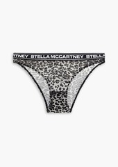 Stella McCartney Lingerie - Leopard-print stretch-mesh low-rise briefs - Gray - S