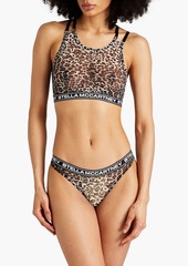 Stella McCartney Lingerie - Leopard-print stretch-mesh low-rise briefs - Gray - S