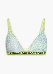 Stella McCartney Lingerie - Leopard-print stretch-mesh triangle bra - Green - S