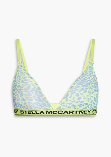 Stella McCartney Lingerie - Leopard-print stretch-mesh triangle bra - Green - S