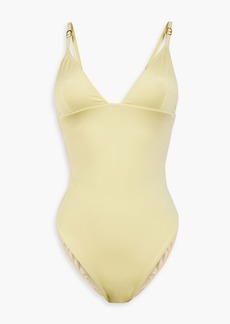 Stella McCartney Lingerie - Logo-appliquéd swimsuit - Yellow - S