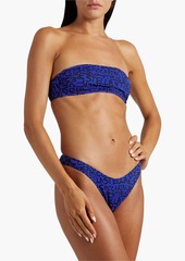 Stella McCartney Lingerie - Logo-print bandeau bikini top - Blue - S