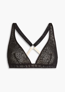 Stella McCartney Lingerie - Logo-print mesh triangle bra - Black - S