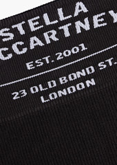 Stella McCartney Lingerie - Logo-print ribbed stretch-cotton jersey high-rise briefs - Black - S