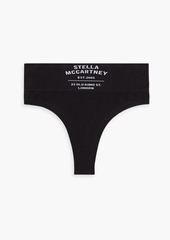 Stella McCartney Lingerie - Logo-print ribbed stretch-cotton jersey high-rise briefs - Black - S