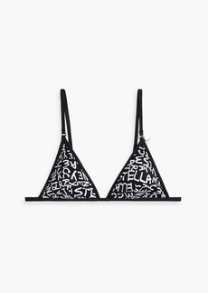 Stella McCartney Lingerie - Logo-print triangle bikini top - Black - S