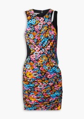 Stella McCartney Lingerie - Melissa ruched floral-print stretch-jersey mini dress - Black - IT 36