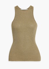 Stella McCartney Lingerie - Metallic ribbed-knit tank - Metallic - IT 36