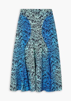 Stella McCartney Lingerie - Printed crepe de chine midi skirt - Blue - IT 34