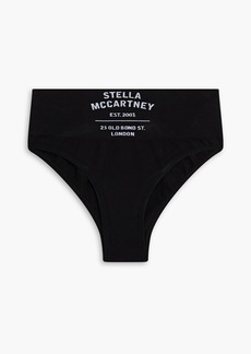 Stella McCartney Lingerie - Printed ribbed cotton-blend jersey high-rise briefs - Black - S