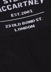 Stella McCartney Lingerie - Printed stretch cotton-blend jersey high-rise thong - Black - S