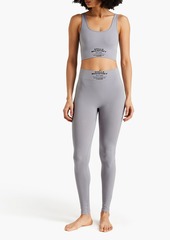Stella McCartney Lingerie - Printed ribbed stretch cotton-blend jersey leggings - Gray - S