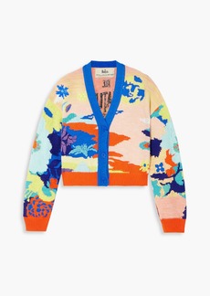 Stella McCartney Lingerie - The Beatles Get Back cropped embroidered intarsia wool and cotton-blend cardigan - Blue - M