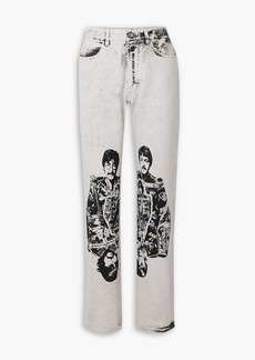 Stella McCartney Lingerie - The Beatles Get Back printed acid-wash high-rise straight-leg jeans - White - XXS