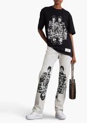 Stella McCartney Lingerie - The Beatles Get Back printed acid-wash high-rise straight-leg jeans - White - XXS