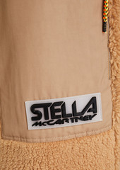 Stella McCartney Lingerie - Twill-paneled appliquéd faux shearling track pants - Brown - IT 36