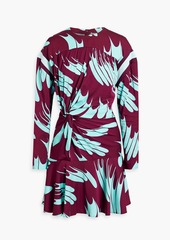 Stella McCartney Lingerie - Twisted printed crepe mini dress - Burgundy - IT 36