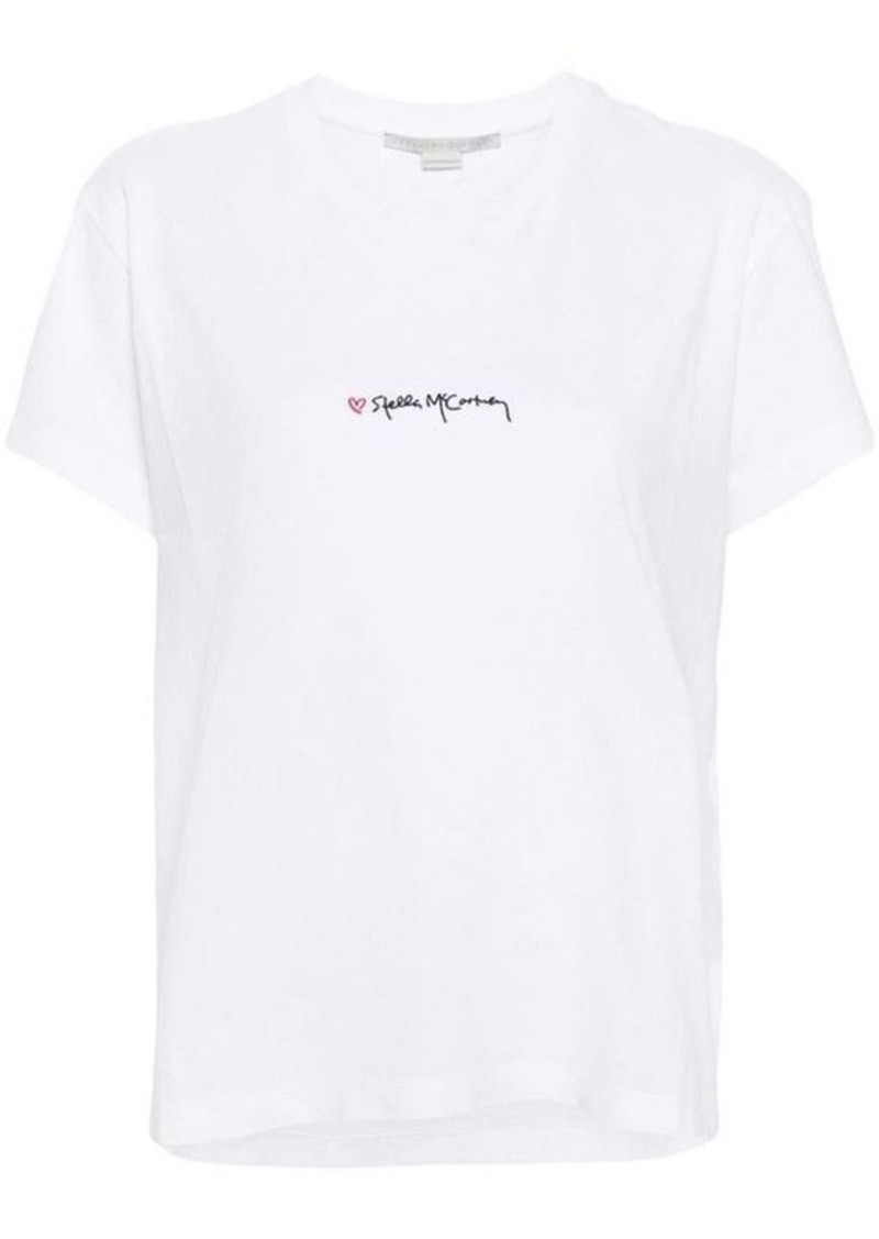 STELLA MCCARTNEY logo-embroidered cotton T-shirt