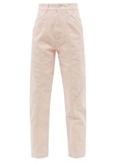 Stella McCartney Logo-embroidered high-rise tapered-leg jeans