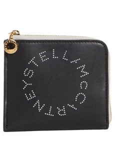 Stella McCartney Logo Faux Leather French Wallet with Removable Card Case