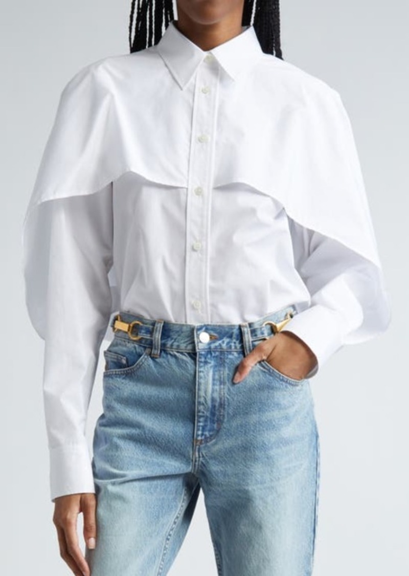 Stella McCartney Long Sleeve Cotton Cape Shirt
