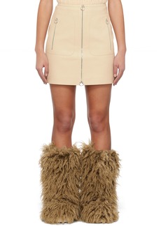 Stella McCartney Off-White Zip Faux-Leather Miniskirt