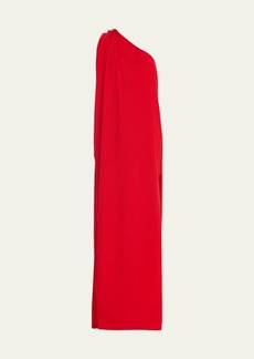 Stella McCartney One-Shoulder Draped Column Gown