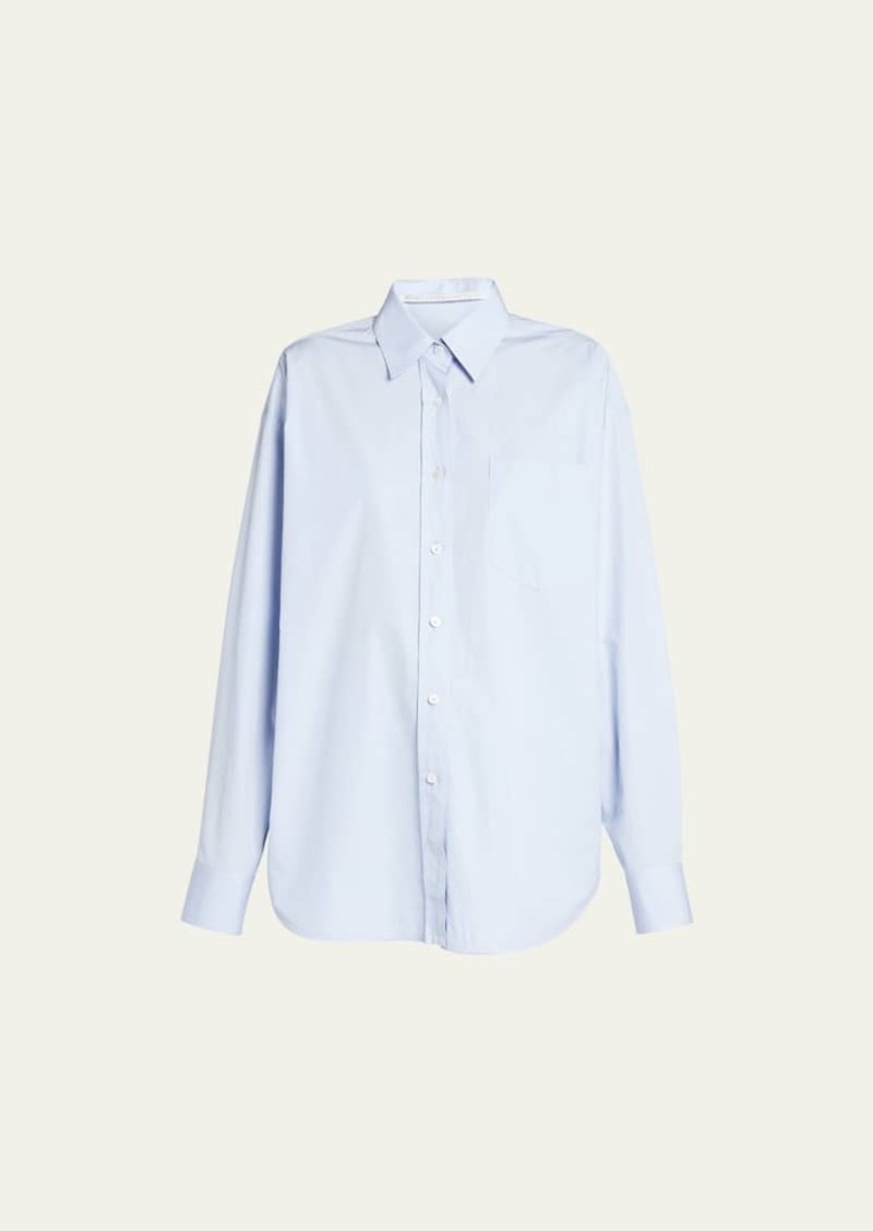 Stella McCartney Oversized Button-Front Shirt with Chiffon Back