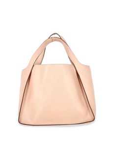 Stella Mccartney Perforated Logo Tote Bag In Pink Faux Leather