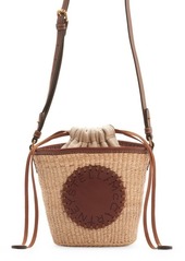 Stella McCartney Perforated Logo Woven Abaca Crossbody Bag