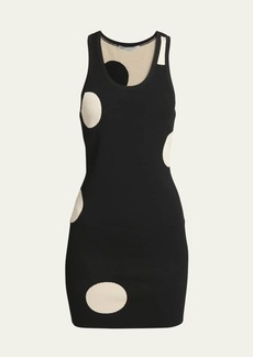 Stella McCartney Polka Dot Knit Body-Con Mini Dress
