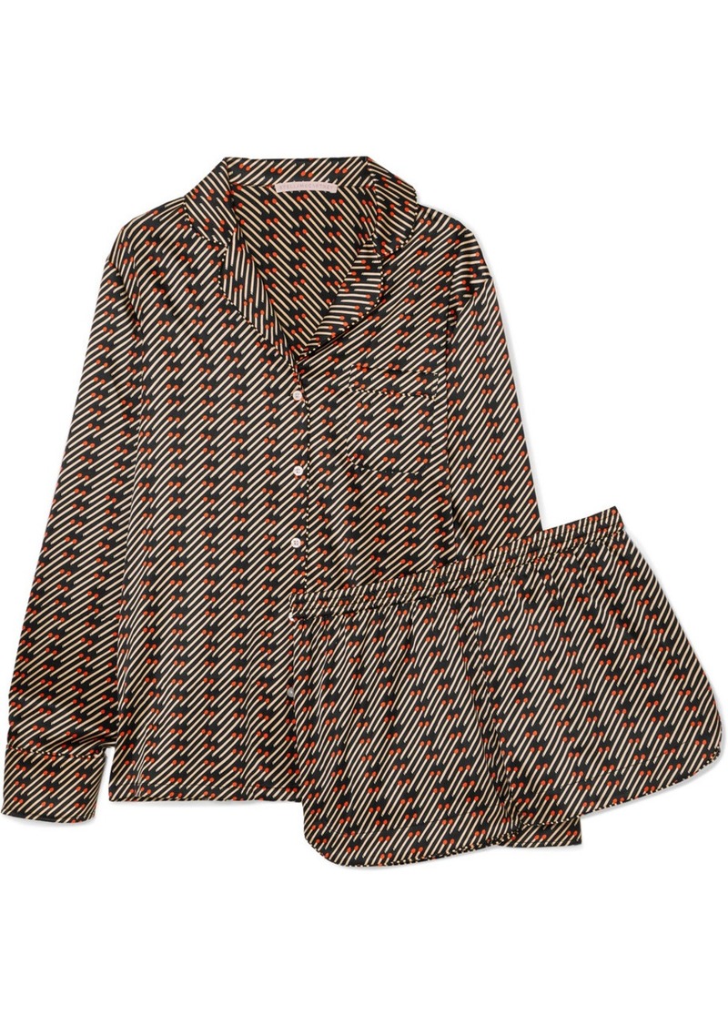 Stella McCartney Poppy Snoozing printed stretch silk-satin pajama set